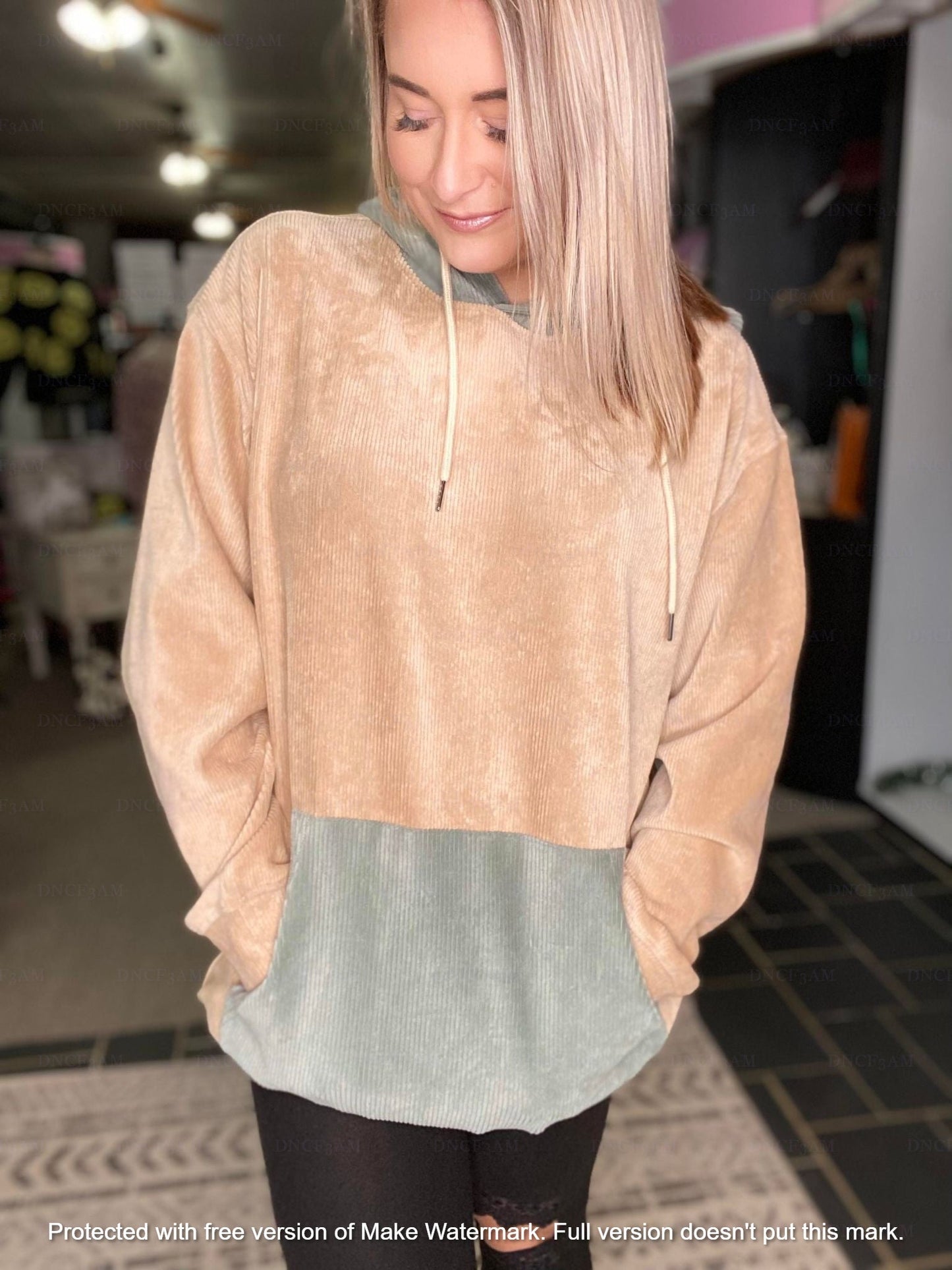 THE CHARLIZE CORDED HOODIE