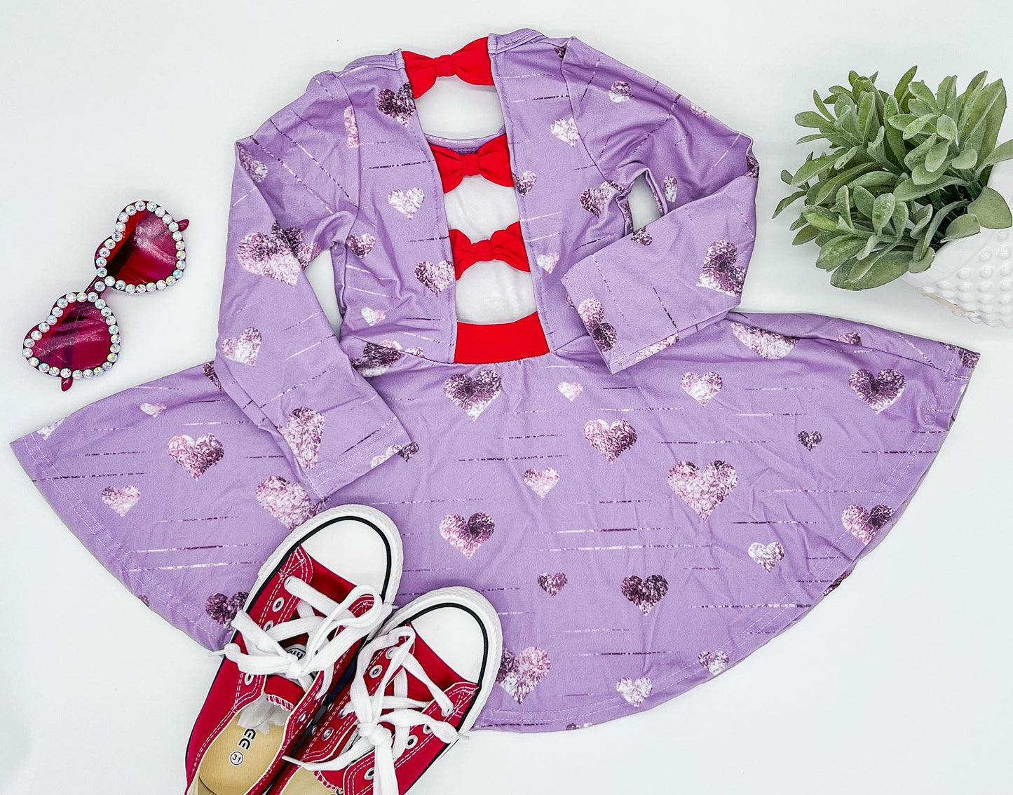 PURPLE VALENTINE’S TWIRLY DRESS