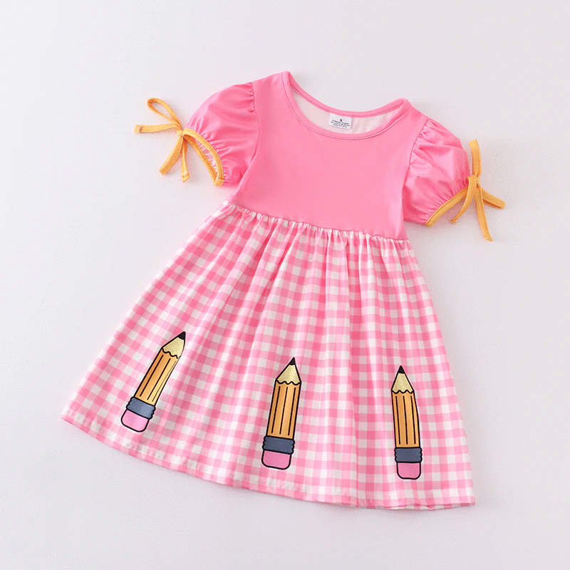 CHECKERED PENCIL + CRAYON DRESSES