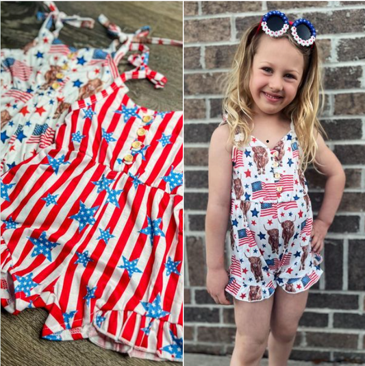 PATRIOTIC GIRLS’ ROMPER