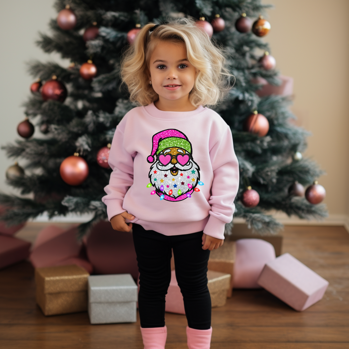 GLITTER SANTA CREW {TODDLER}