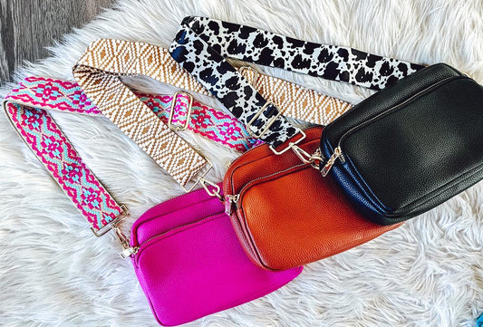 PRINTED STRAP SLING BAGS